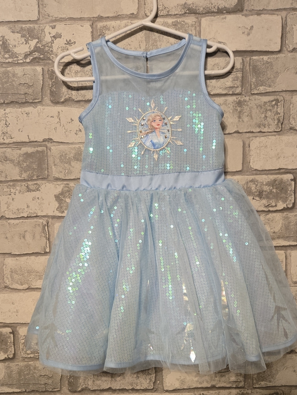 Disney Light Blue Sequin Mesh Princess Elsa Dress